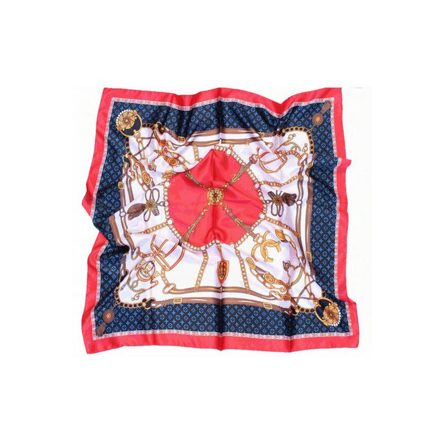 Navy/Red Ornaments Scarf