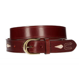 Chestnut Cowhide Belt with Pineapple and Drawing