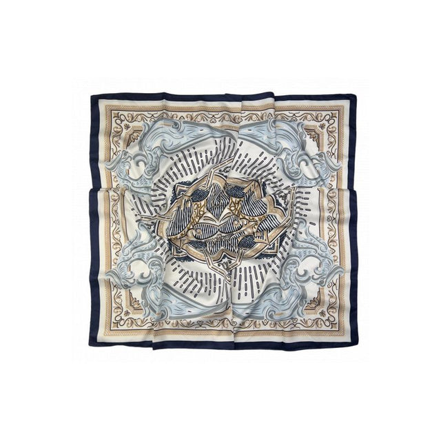 Pañuelo Combinado Azul-Camel