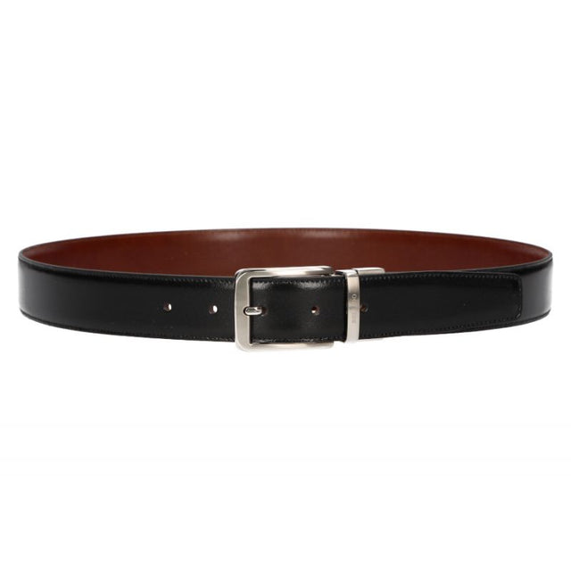 Black-Leather Reversible Belt