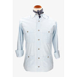 Camisa Cubana Rayas Celestes