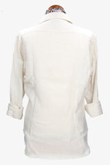 Camisa Safari Lino Beige