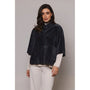 VESTE EN FOURRURE BLEU NUIT