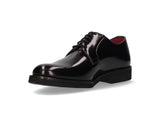 Black Leather Blucher with Rubber Sole