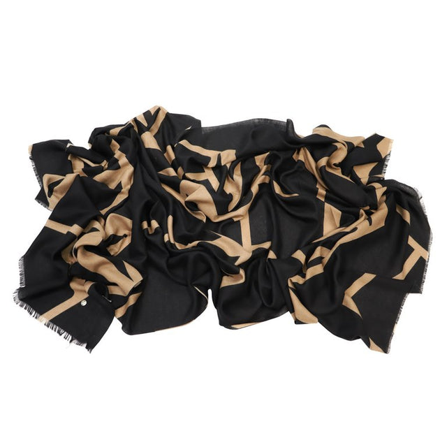 BUFANDA  GEOMÉTRICA NEGRO