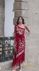 FALDA SOLERA BURDEOS