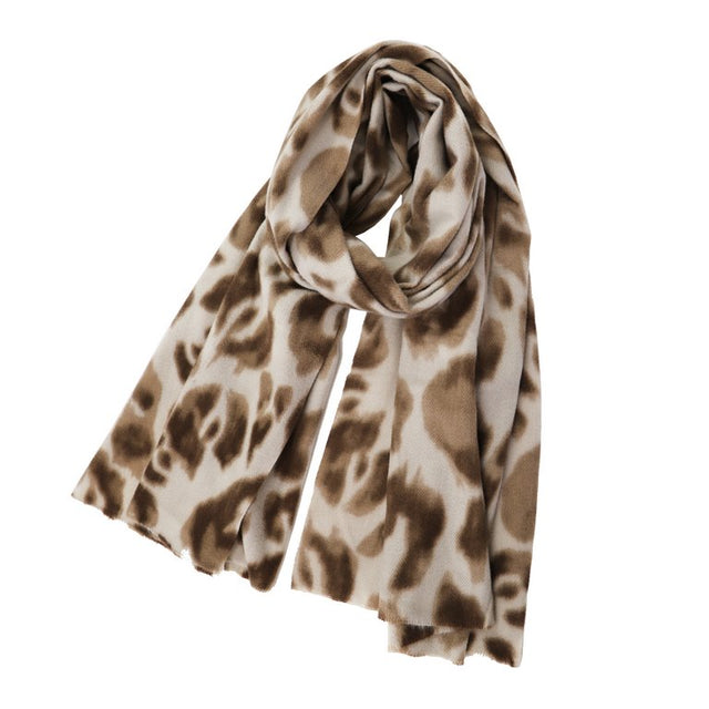 BUFANDA BEIGE MANCHAS MARRÓN