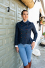PARIS BLUE HERRINGBONE JACKET