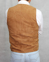 Chaleco piel vuelta camel