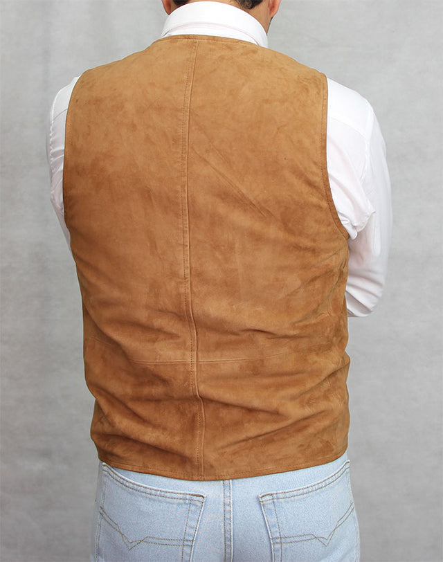 Chaleco piel vuelta camel