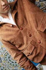 Cazadora Sevilla piel vuelta camel