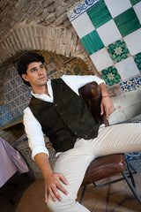 Chaleco piel vuelta verde