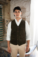 Chaleco piel vuelta verde