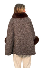 PONCHO CAPA MEZCLILLA MARRÓN
