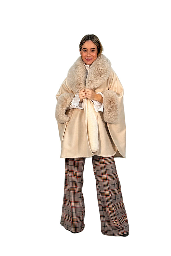 PONCHO CAPA PELO BEIGE