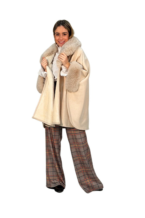 PONCHO CAPA PELO BEIGE
