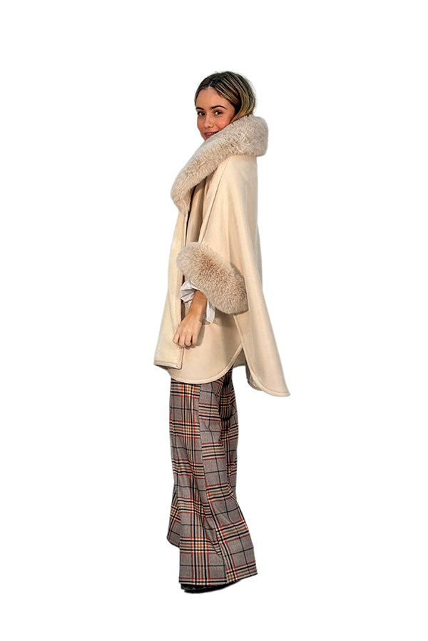PONCHO CAPA PELO BEIGE
