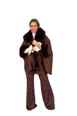 PONCHO CAPA PELO MARRON