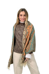 PASMINA MULTICOLOR VERDE AGUA