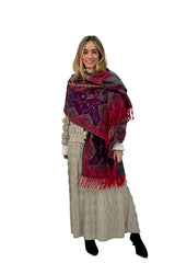 PASMINA MULTICOLOR ROJO