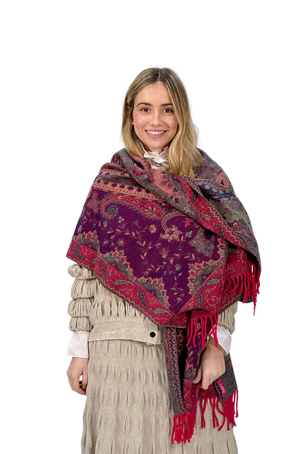 PASMINA MULTICOLOR ROJO