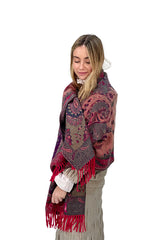 PASMINA MULTICOLOR ROJO