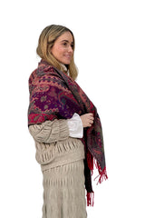 PASMINA MULTICOLOR ROJO