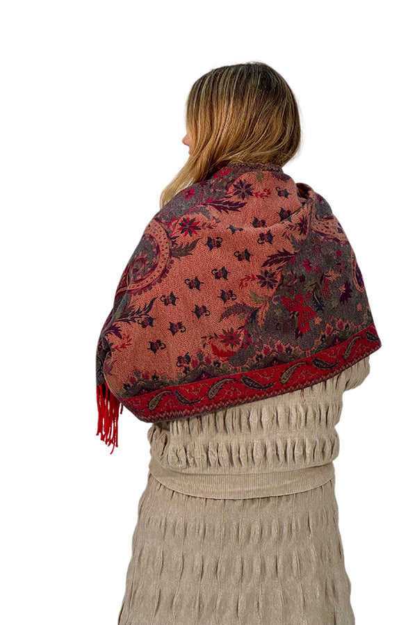 PASMINA MULTICOLOR ROJO