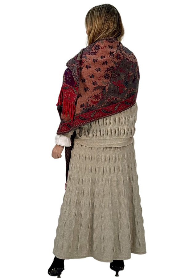PASMINA MULTICOLOR ROJO