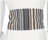 Fajin rayas tonos grises y beige