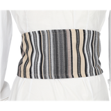 STRIPED SASH IN GREY AND BEIGE TONES