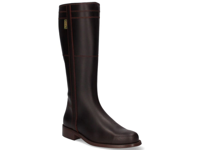 Bota Lisa Cremallera Castaña Valverde del Camino