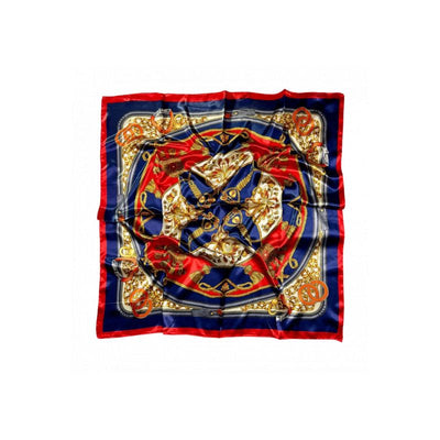 Red and Blue Cashmere Ornaments Scarf