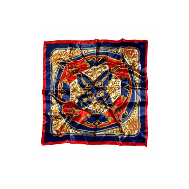 Red and Blue Cashmere Ornaments Scarf