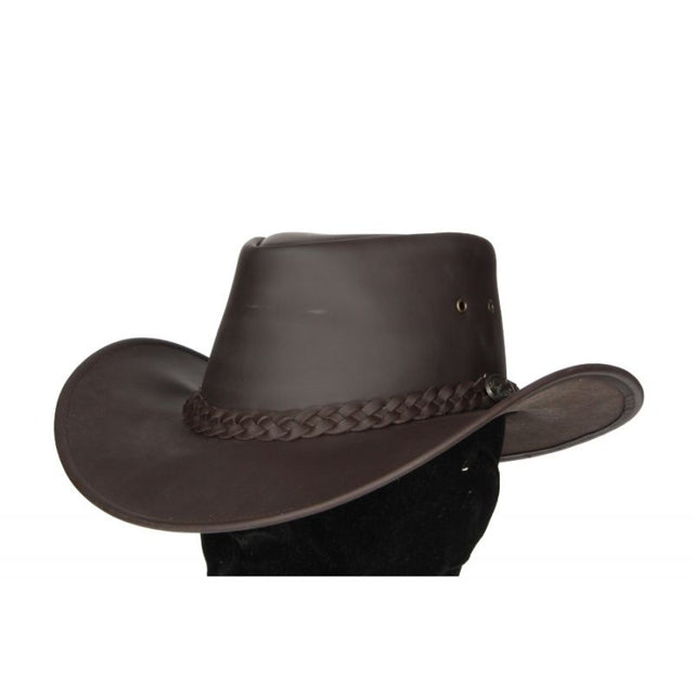 Sombrero Australiano Banda Trenzada Marron