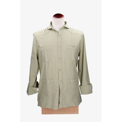 Camisa Cubana Lino Kaki