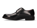 Black Leather Blucher with Rubber Sole
