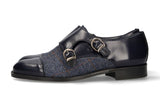 Two Buckles Antik Blue-Blue Herringbone Tuft