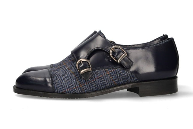 Two Buckles Antik Blue-Blue Herringbone Tuft