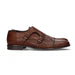 Zapato Doble Hebilla Grabado Marrón