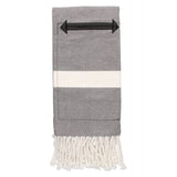 Canvas Footrest Blanket with Pocket B/W
