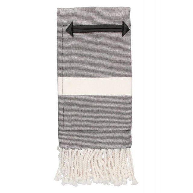 Canvas Footrest Blanket with Pocket B/W