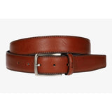 Double-stitched leather belt