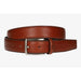 Double-stitched leather belt