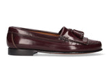 Mocasín Mujer Flecos y Borlas Burdeos