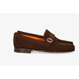 Brown Suede Buckle Loafer