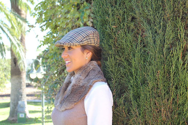 Camel Checkered Country Cap
