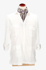 Camisa cubana lino blanco