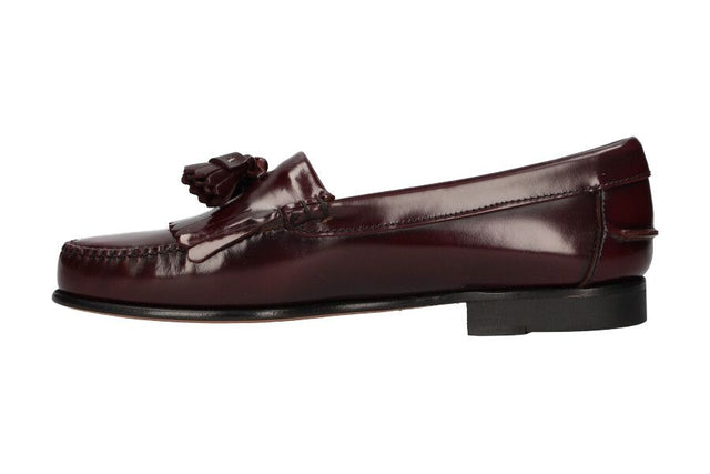 Mocasín Flecos y Borlas Burdeos