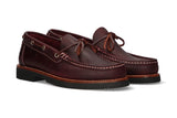 Mocasin con lazos burdeos
